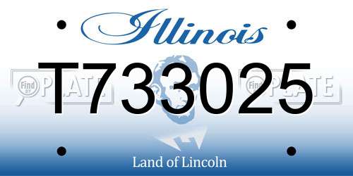 T733025 Illinois License Plate