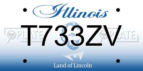 T733ZV Illinois License Plate