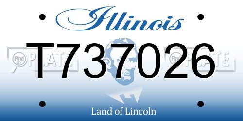 T737026 Illinois License Plate