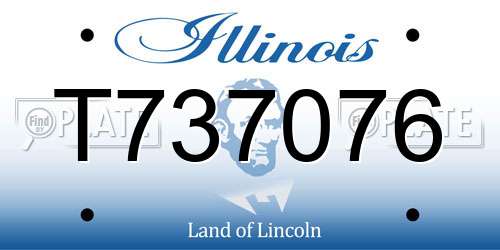 T737076 Illinois License Plate