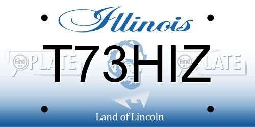 T73HIZ Illinois License Plate