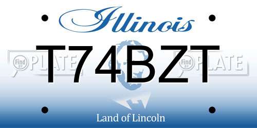 T74BZT Illinois License Plate