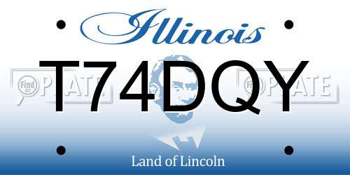 T74DQY Illinois License Plate