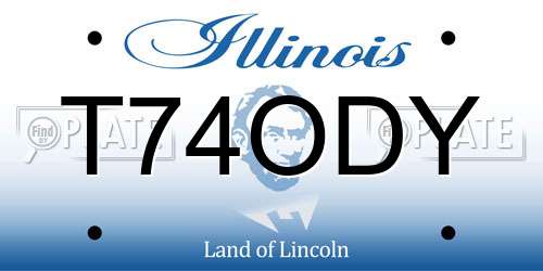 T74ODY Illinois License Plate