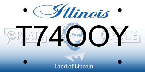 T74OOY Illinois License Plate