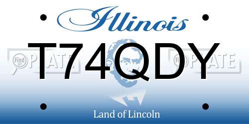 T74QDY Illinois License Plate