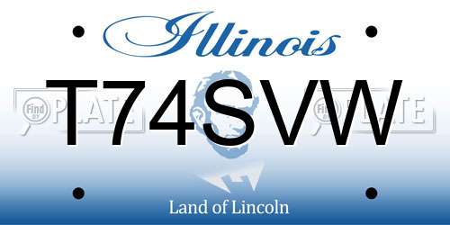 T74SVW Illinois License Plate