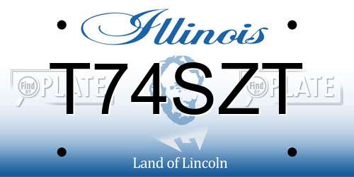 T74SZT Illinois License Plate