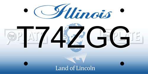 T74ZGG Illinois License Plate