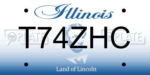 T74ZHC Illinois License Plate