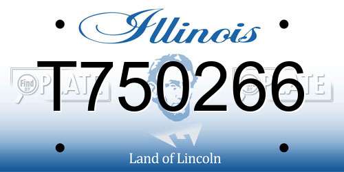 T750266 Illinois License Plate
