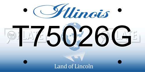 T75026G Illinois License Plate
