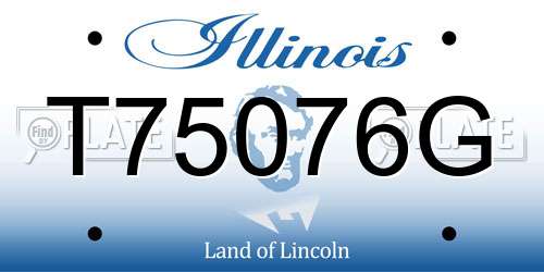 T75076G Illinois License Plate