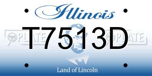 T7513D Illinois License Plate