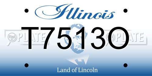 T7513O Illinois License Plate