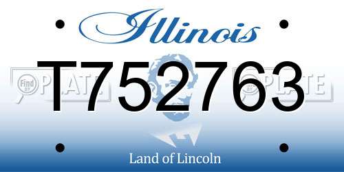 T752763 Illinois License Plate