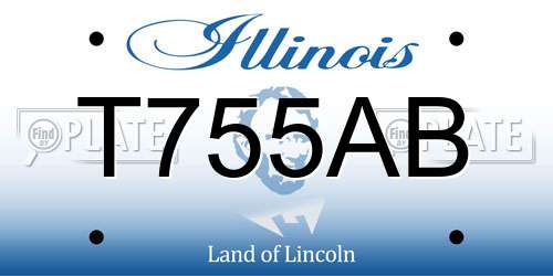 T755AB Illinois License Plate