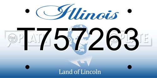 T757263 Illinois License Plate