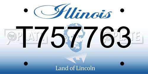 T757763 Illinois License Plate