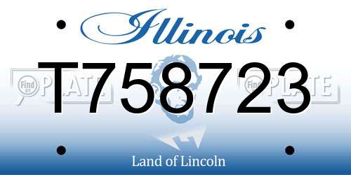 T758723 Illinois License Plate