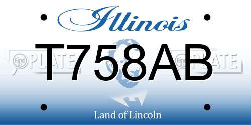 T758AB Illinois License Plate