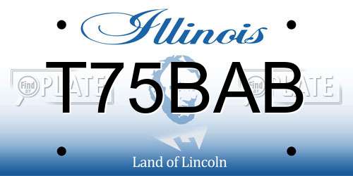 T75BAB Illinois License Plate