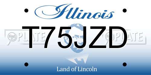 T75JZD Illinois License Plate