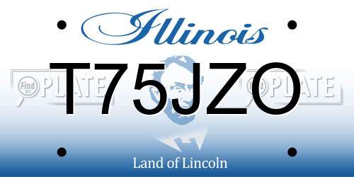 T75JZO Illinois License Plate