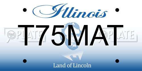 T75MAT Illinois License Plate
