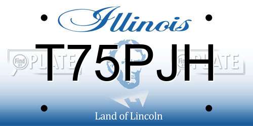 T75PJH Illinois License Plate