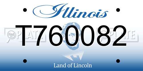 T760082 Illinois License Plate