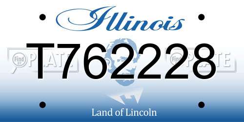 T762228 Illinois License Plate