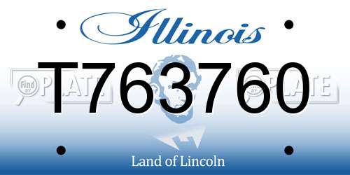 T763760 Illinois License Plate