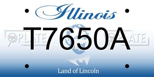 T7650A Illinois License Plate
