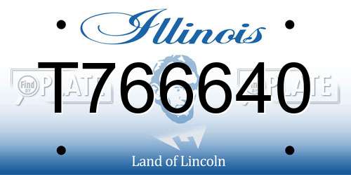 T766640 Illinois License Plate