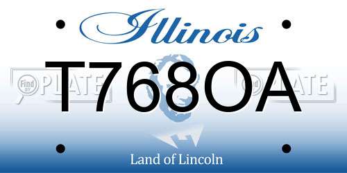 T768OA Illinois License Plate