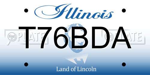 T76BDA Illinois License Plate