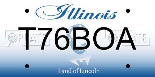 T76BOA Illinois License Plate