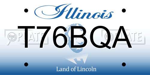 T76BQA Illinois License Plate