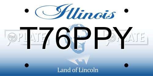 T76PPY Illinois License Plate