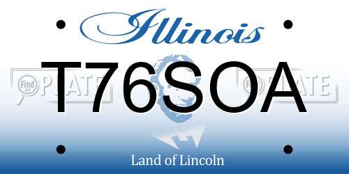 T76SOA Illinois License Plate