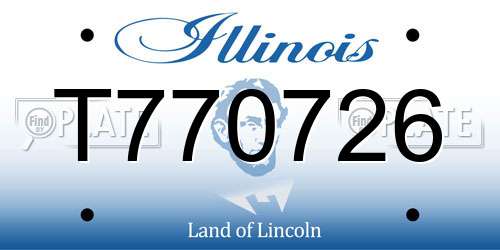 T770726 Illinois License Plate