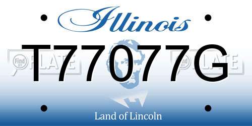 T77077G Illinois License Plate