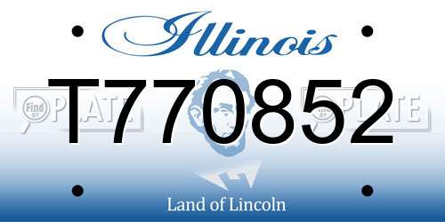 T770852 Illinois License Plate