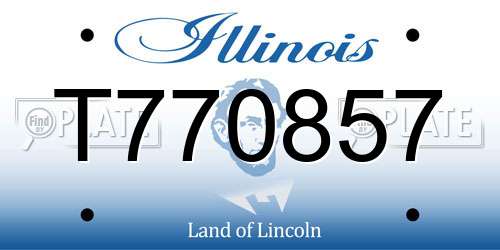 T770857 Illinois License Plate