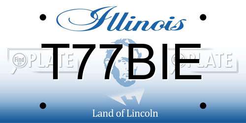 T77BIE Illinois License Plate