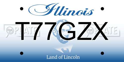 T77GZX Illinois License Plate