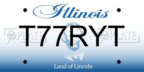 T77RYT Illinois License Plate