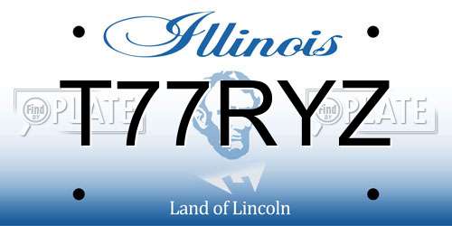 T77RYZ Illinois License Plate