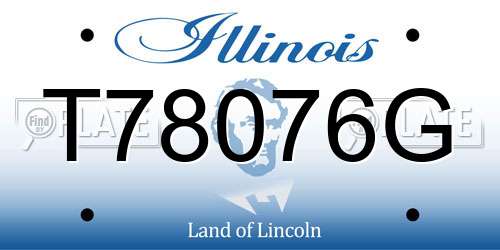 T78076G Illinois License Plate